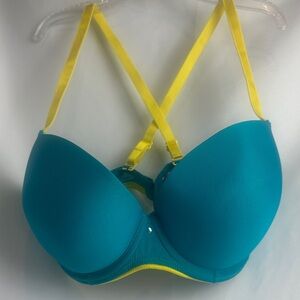 Vibrant Passionata Teal and Yellow Women's Convertible Bra 32DD